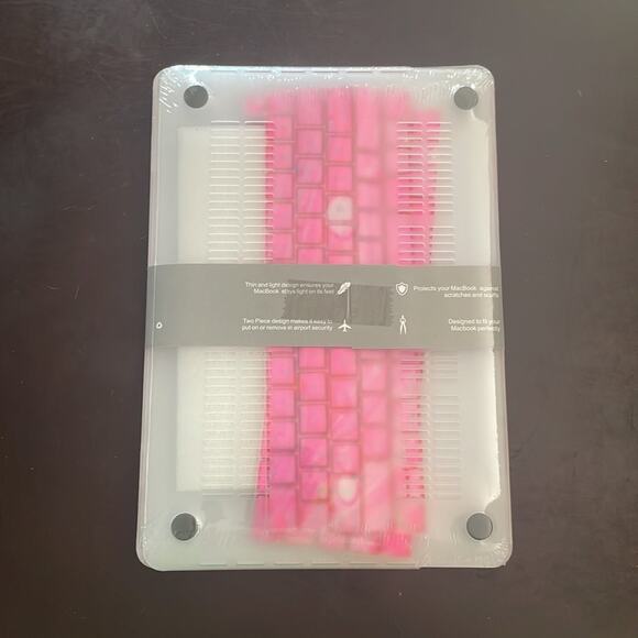 MacBook New Pro 13” 2016-2020 pink water drop design hardshell case - Picture 2 of 3